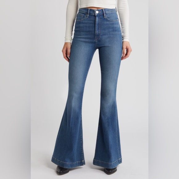 NWT FRAME Denim Le Super Flare High Waist Jeans in 'Donna' Rinse Size 26 (US 2) - Picture 1 of 6